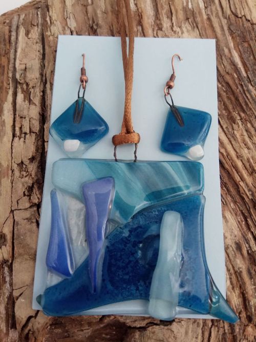Pendientes y colgantes vidrio fundido